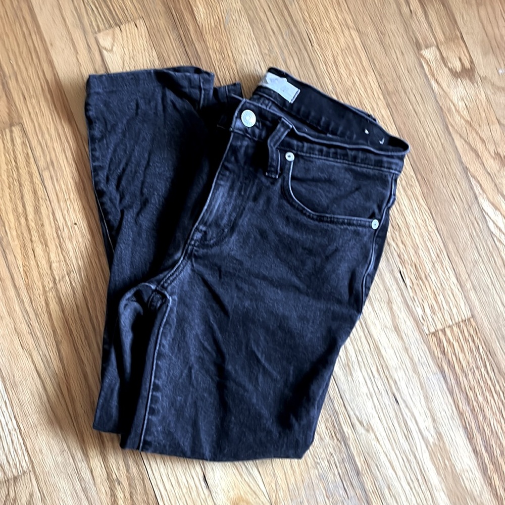 Madewell black washed tomboy straight jeans size 24 S